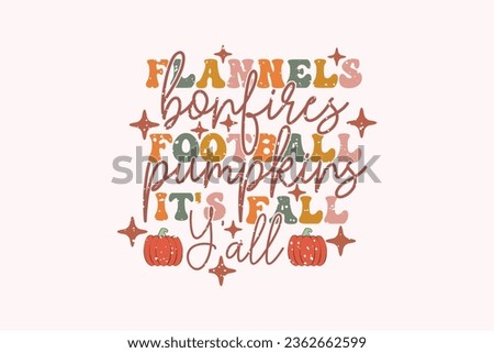Flannels Bonfires Football Pumpkins EPS T-shirt Design