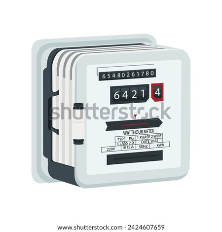 Electricity meter isolated on white background.