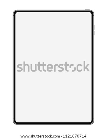 new tablet vector drawing isolated on white background