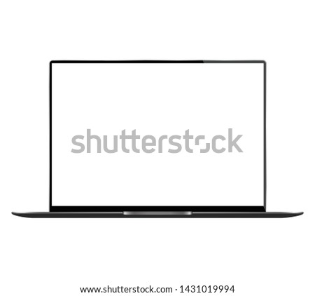 realistic laptop flat vector with on white background