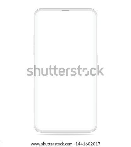 smartphone white  realistic with isolated on white background new cell simple