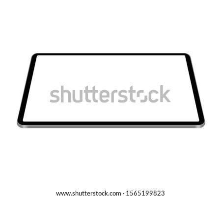 tablet vector drawing. horizontal angle view eps10
