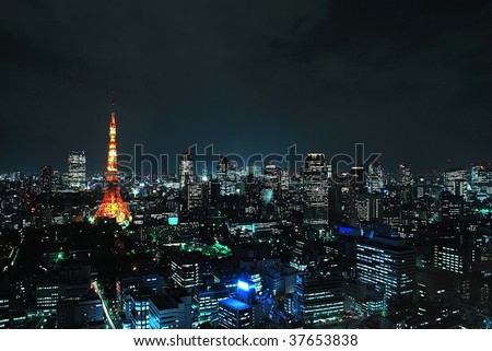 Night view of Tokyo metropolitan city, a city that never sleeps.