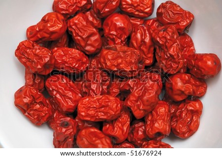 Chinese traditional medicine ingredient, red dates. For concepts such as food and beverage, healthy lifestyle, and diet and nutrition.