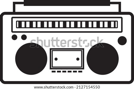 
90's boom box images in the form of vectors, logos, striped art and silhouettes in black and white, cool and simple