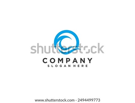 letter o with waves logo icon design vector