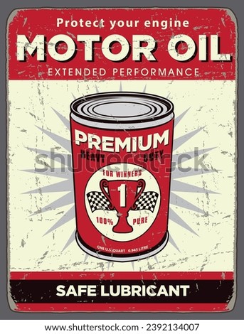 Motor oil can vintage poster