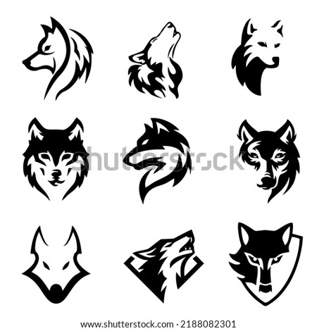 wolf mascot design of the head of arctic wolf. Vector wolf's head as a design element 