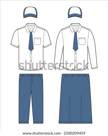 Indonesian high school student uniform line art