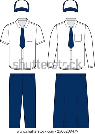 Indonesian junior high school student uniforms
 line art