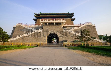 Zhengyang Gate in Beijing,China.It was built between 1403-1424,The ancient gate is in front of Forbidden City,and it is a famous landmark in Beijing