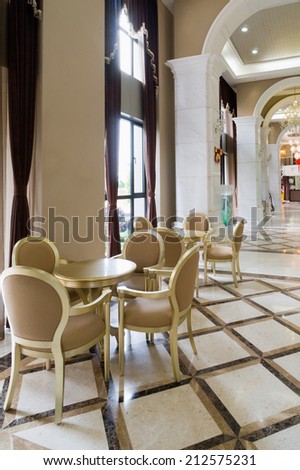 the hotel lobby with luxury decoration