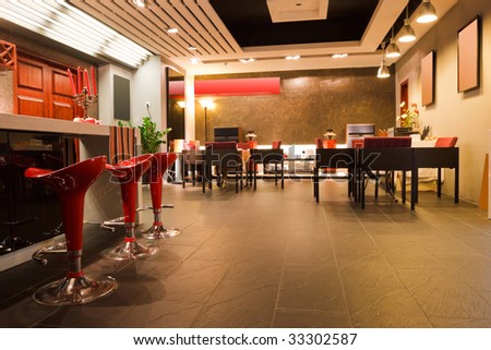 interior of modern and beautiful bar or restaurant