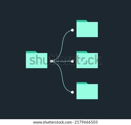 File System Directory Structure Folders Vector Flat Illustration Concept Computer Technology