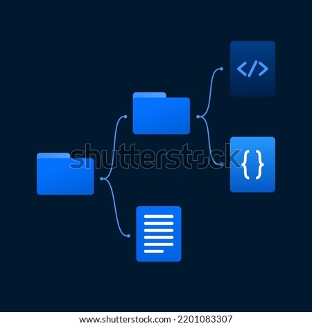 Coding Project Folder Directory Structure Vector Concept Illustration for Programmer Software Developer