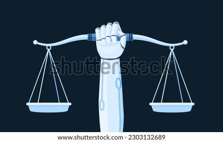 AI and Ethics Law Regulation Artificial Intelligence Robot Hand Vector Illustration Concept Technology Moral and Legal Policy