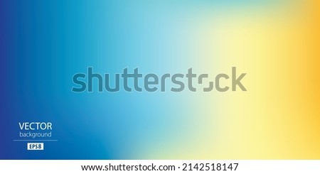 Abstract blurred gradient mesh background in blue and yellow colors of national flag of Ukraine. Poster or banner template. Easy editable soft colored EPS8 vector illustration without transparency.