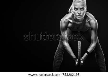 Similar – Foto Bild Fröhliche ethnische Sportlerin beim Headset-Training am Stadtfluss