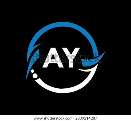 AY letter logo design with a circle shape. AY circle and cube shape logo design. AY monogram, business, real estate logo. AY Logo design with unique and simple design.
