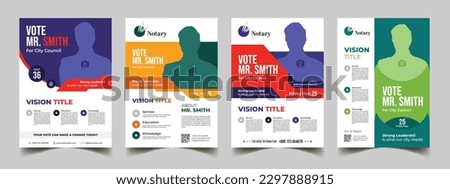 Political vote election campaign flyer and poster template. editable promotion poster, brochure leaflet layout vector. 