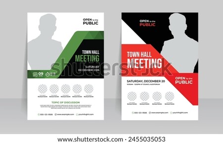 town hall meeting flyer design template