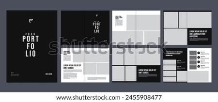 Architecture interior portfolio design template, minimal architecture portfolio a4 magazine brochure cover page