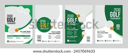 golf tournament championship flyer brochure cover leaflet design template, golf annual sports event vector illustrator.
