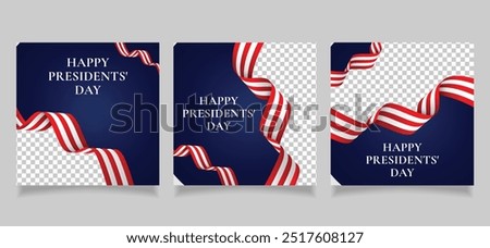 President's day social media post design template