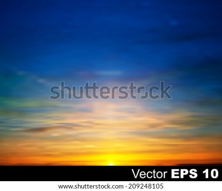 abstract nature sky background with golden sunrise