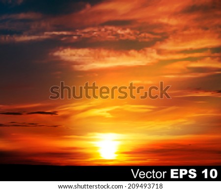 abstract nature sky background with burning sunset