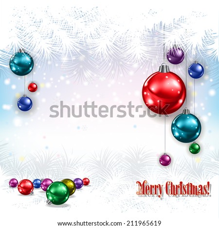 Abstract Celebration Greeting With Christmas Decorations On White