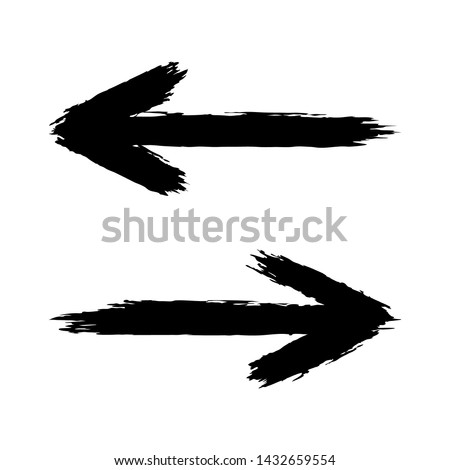 Hand drawn arrows. Grunge texture. vector illustration