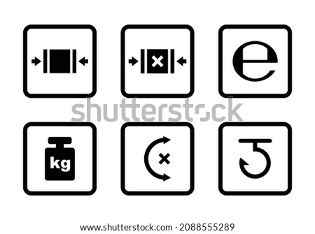 Cardboard packaging icon set vector illustration