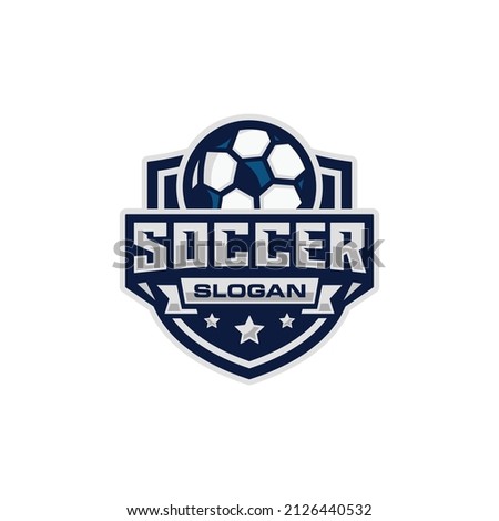 Soccer team emblem logo design vector illustration