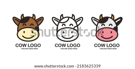 Cow face logo design vector