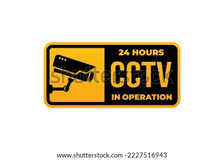 Attention cctv in operation symbol vector