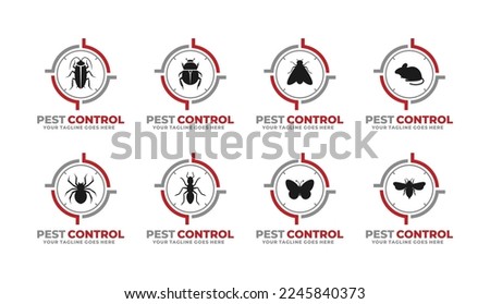 Pest control logo set design vector