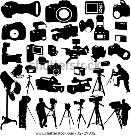 cameraman,photographers and cameras - vector