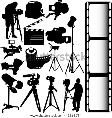 film, camera and equipments vector