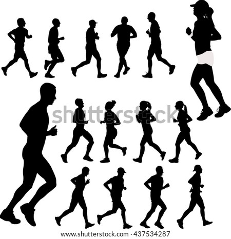 people running collection – vector