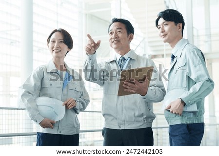 Similar – Image, Stock Photo Aged repairman in professional workshop with tools