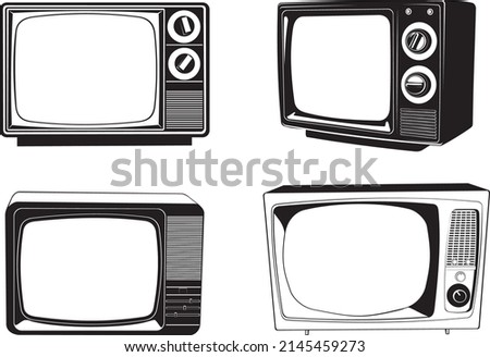 Smooth vector illustrations of retro TVs