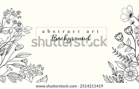 Luxury flowers botanical background with trendy wildflowers for wall decoration, event program or wedding elegant leaves for invitation save the date card etc. Botanical all layout vector illustration