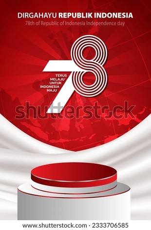 Indonesia independence day 17 august concept illustration.78 years Indonesia independence day
