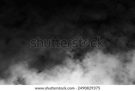 White smoke cloud with overlay effect on transparent black background. Realistic border with fog vector illustration of smoky mist or toxic vapor on floor. Meteorological phenomenon or condensation.