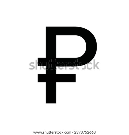 Russian ruble symbol. Vector isolated on white background.