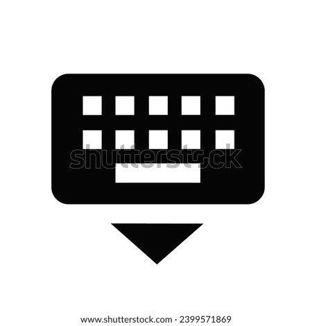 Hide keyboard icon vector isolated on white background for apps and websites.