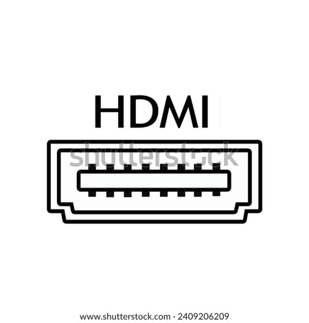 HDMI port line icon vector. HDMI port sign. Vector illustration.