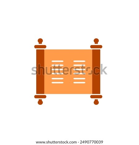 Torah scroll icon isolated on white background.