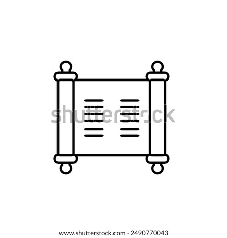 Torah scroll icon isolated on white background.